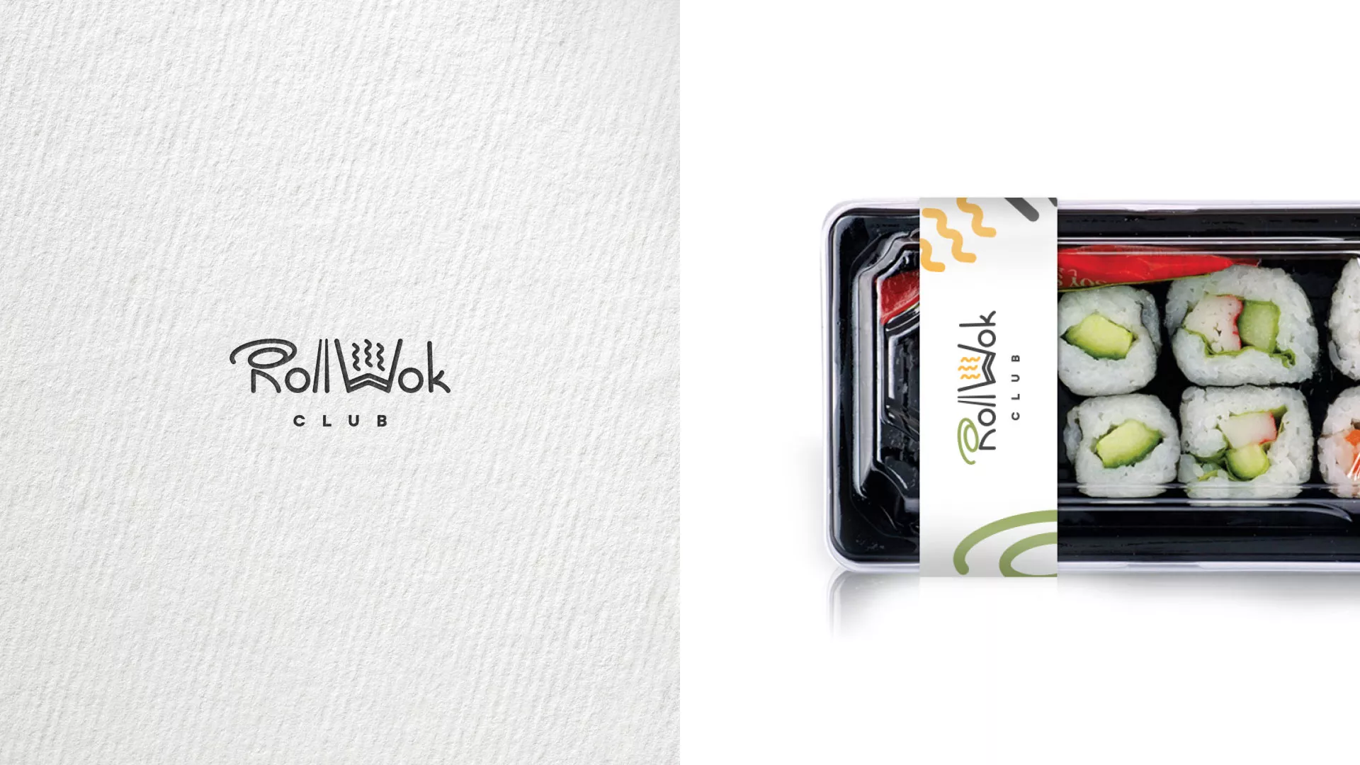 Разработка наклеек для суши-бара «Roll Wok Club» в Михайлове